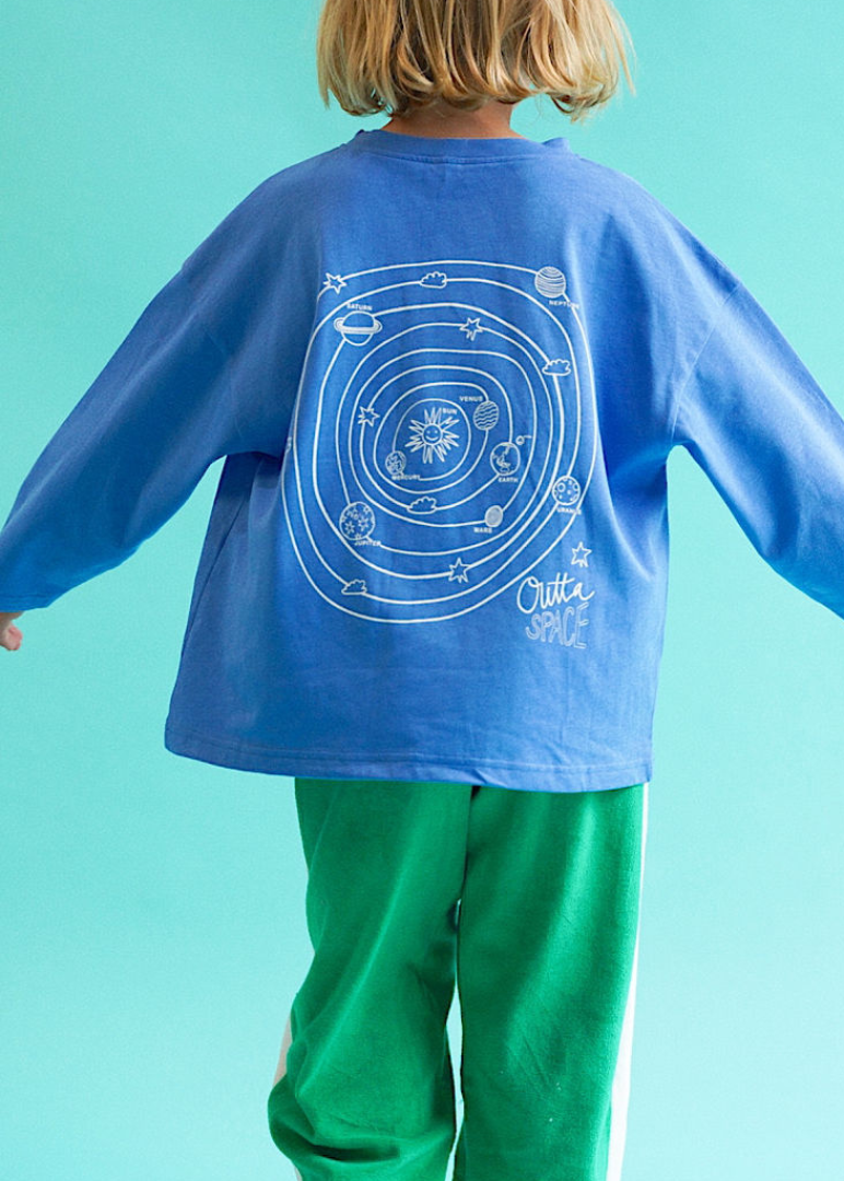 Golden Child: Outta Space Long Sleeve T-Shirt in Golden Blue