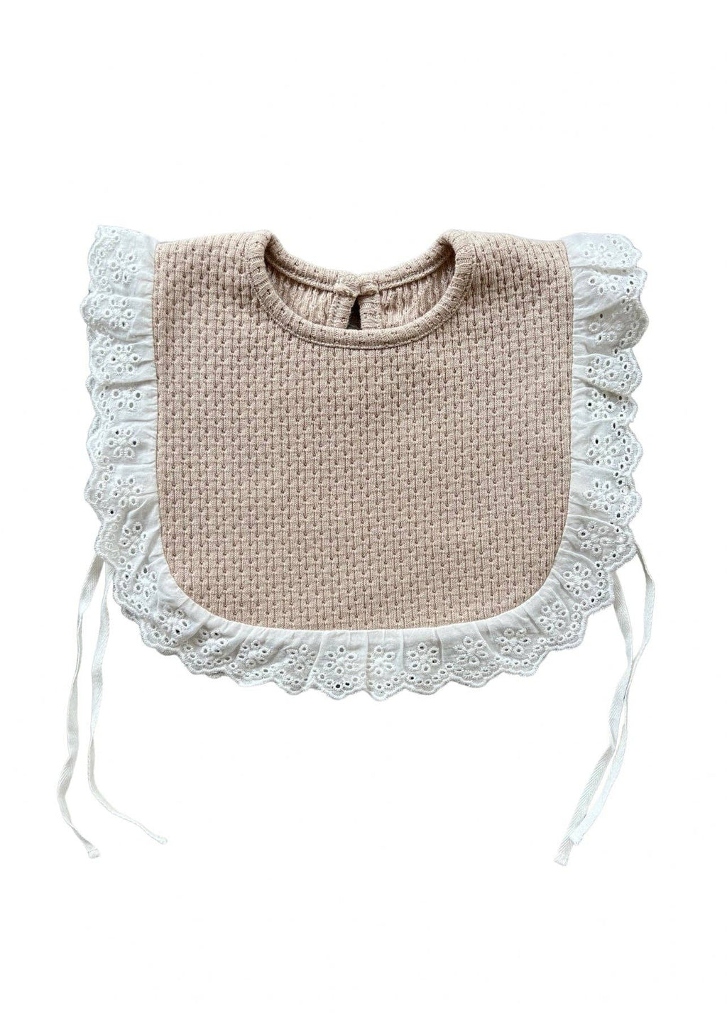 Rai & Co: Knitted Lace Frill Bib