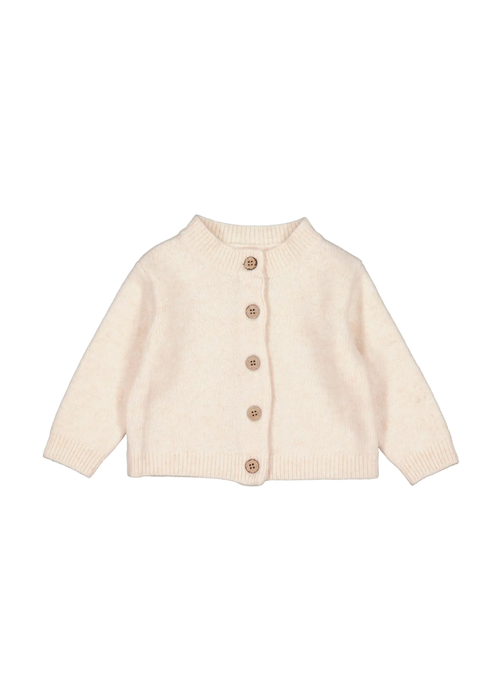 Beige cardigan with buttons on a white background
