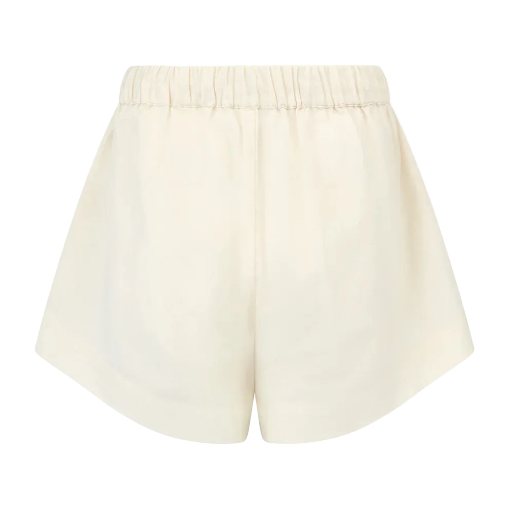 Beige shorts on a white background