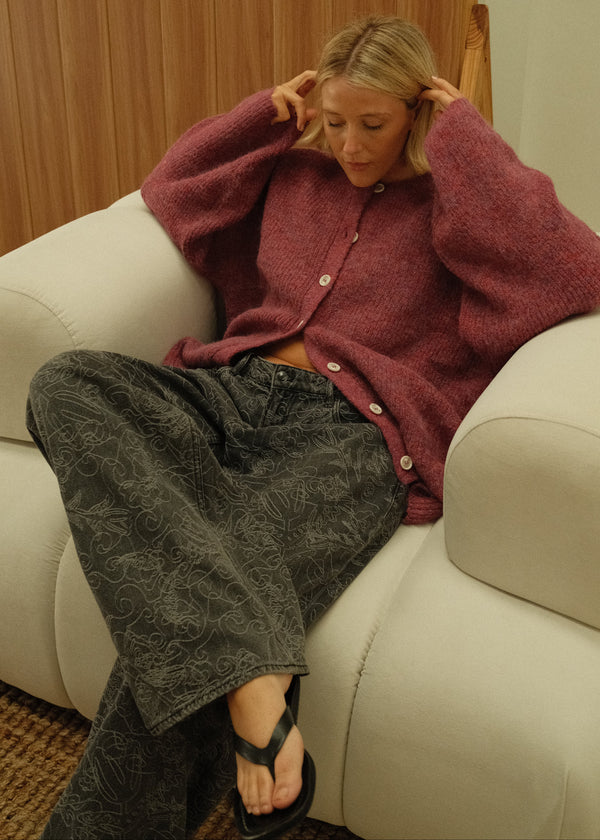 By Billie: Sienna Knit Cardigan in Grape