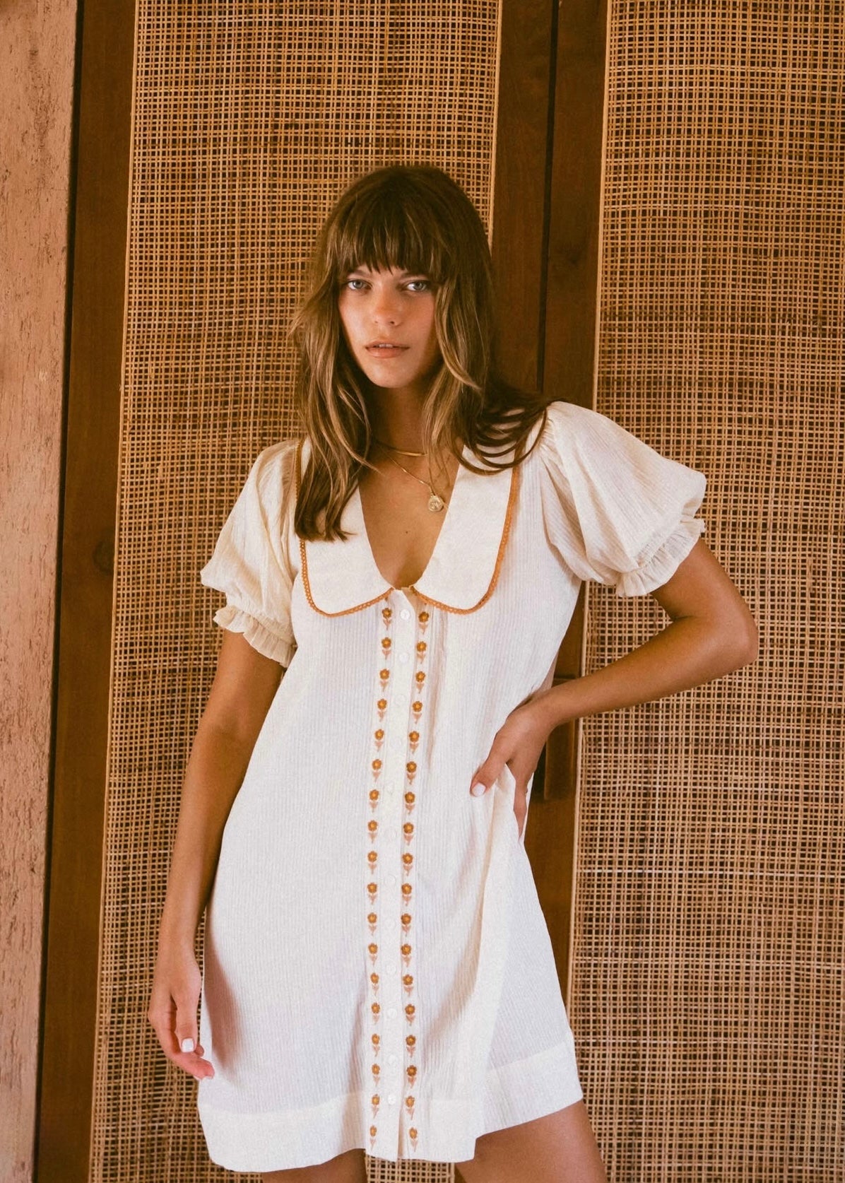 Marigold Mustang: Gabby Mini Dress in Cream