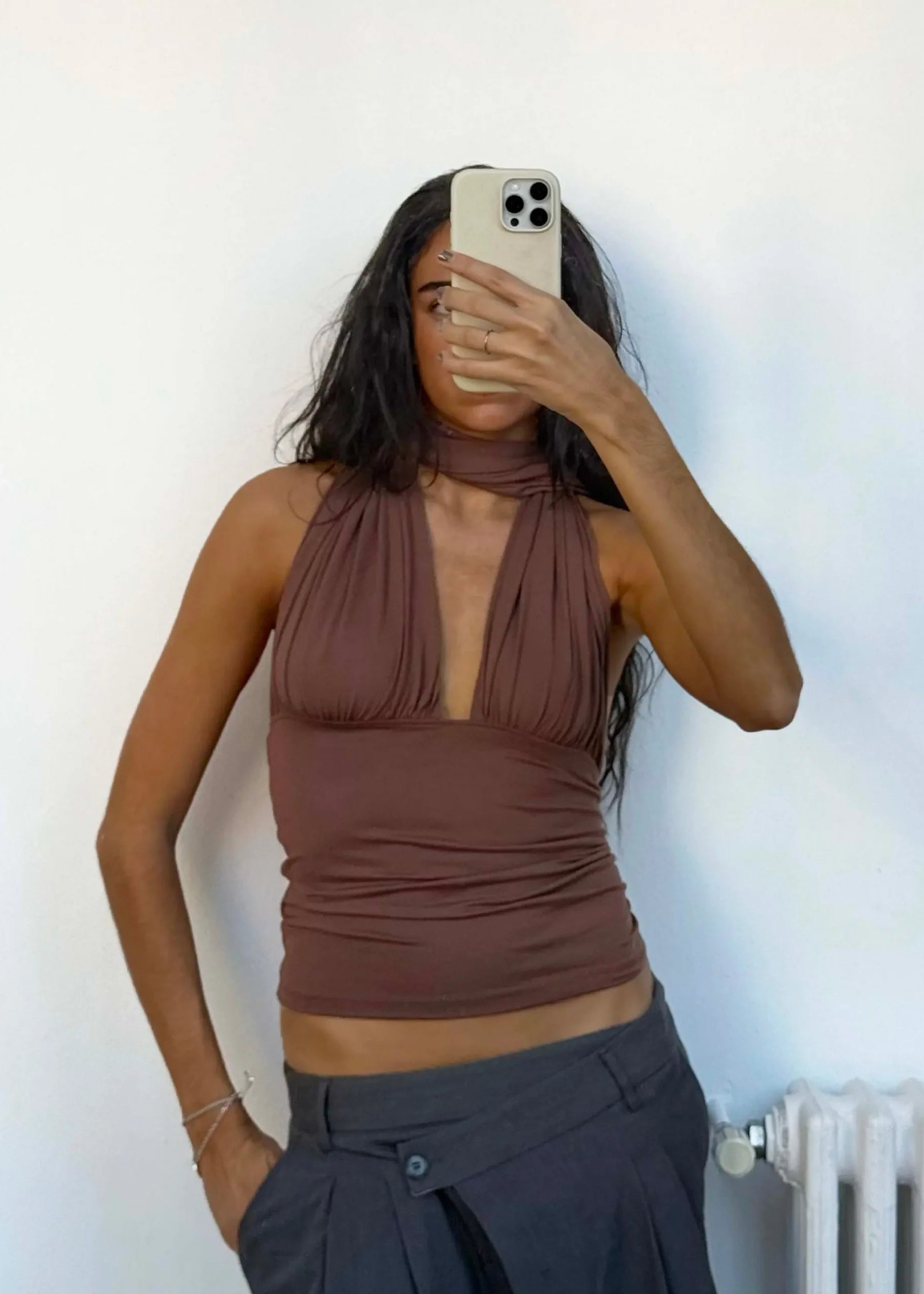 Susmies: Isabela Top in Brown