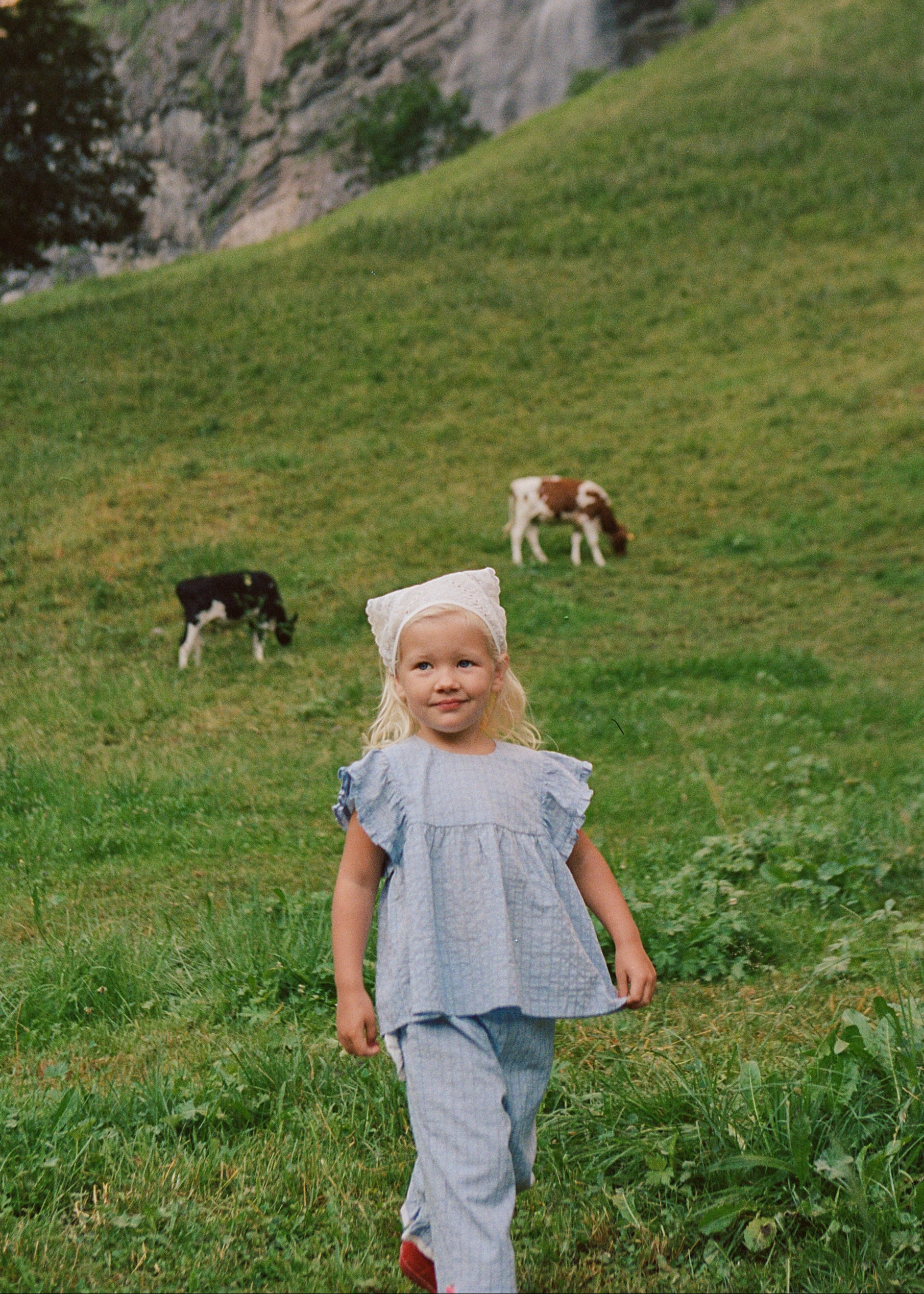 Juni Jnr: Daisy Blouse in Sky Gingham