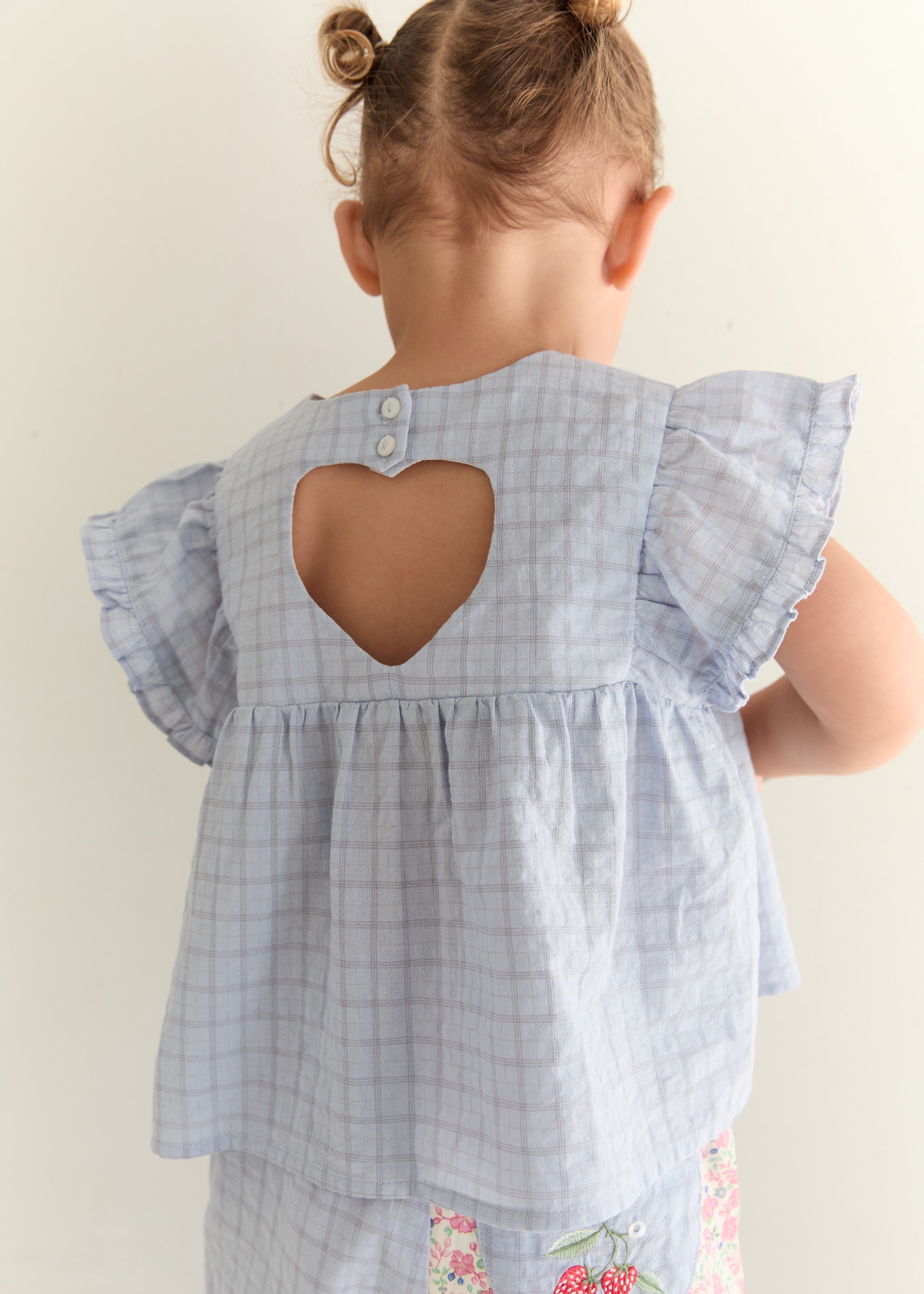 Juni Jnr: Daisy Blouse in Sky Gingham