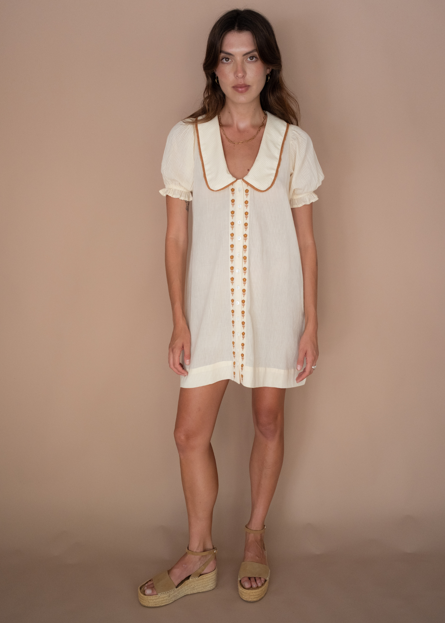 Marigold Mustang: Gabby Mini Dress in Cream | Clementine Collective Marigold Mustang: Gabby Mini Dress in Cream | Clementine Collective