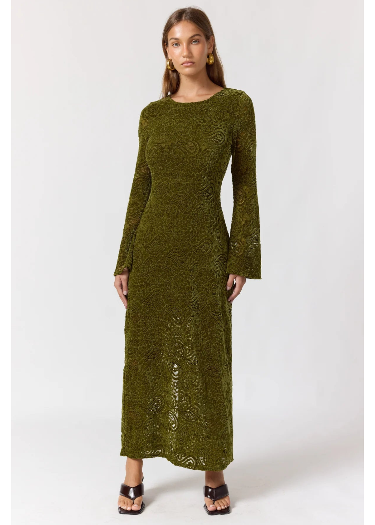 Nine Lives Bazar: Eloise Maxi Dress in Agave