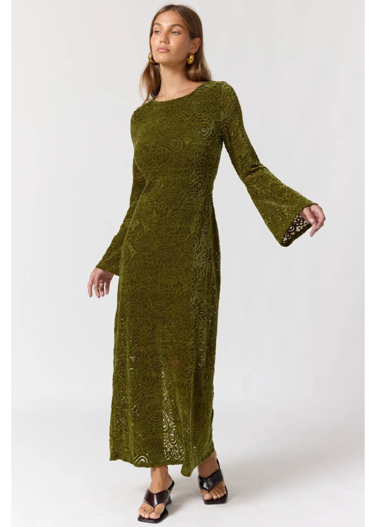 Nine Lives Bazar: Eloise Maxi Dress in Agave