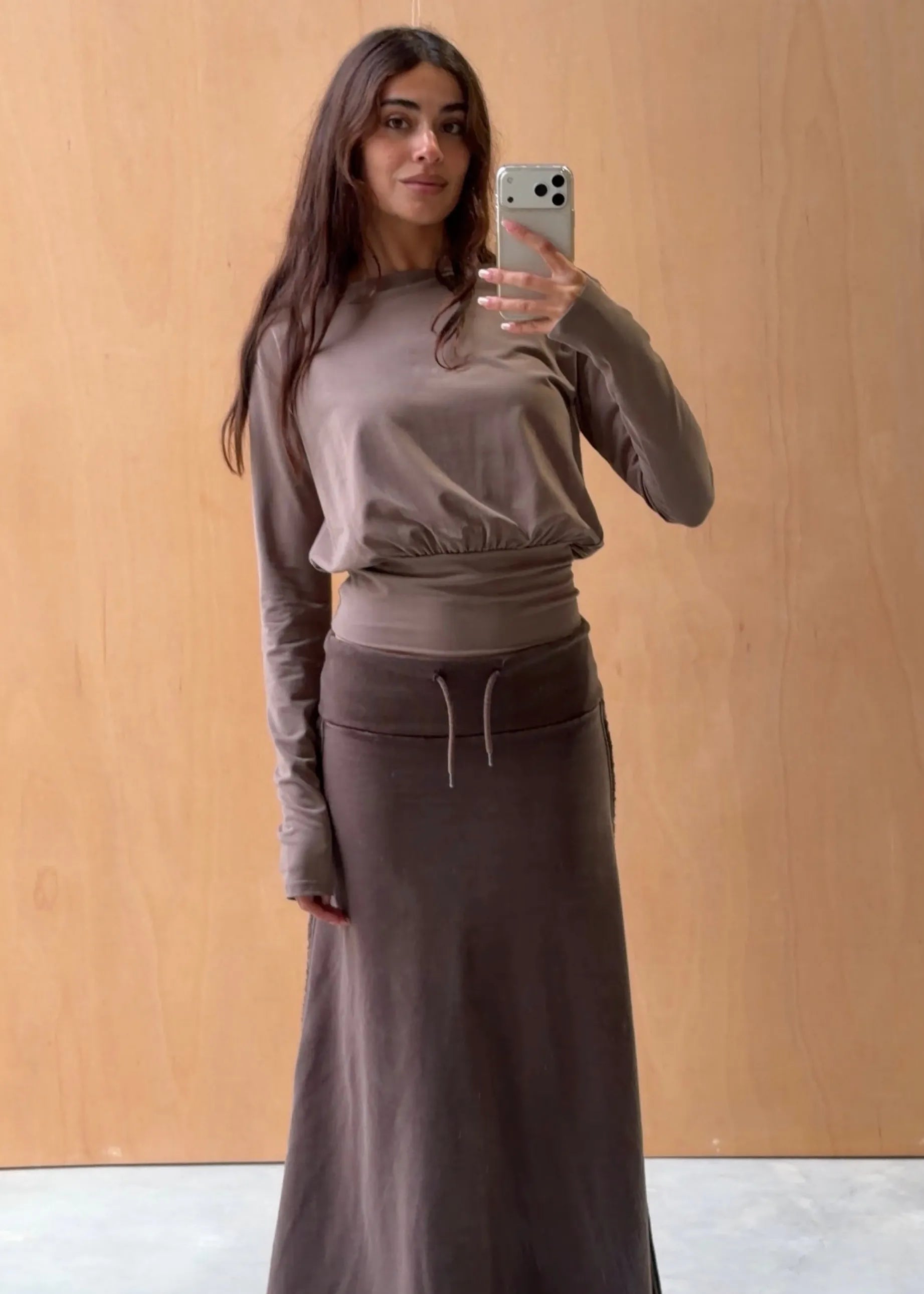 Pinky & Kamal: Contour Long Sleeve in Stone