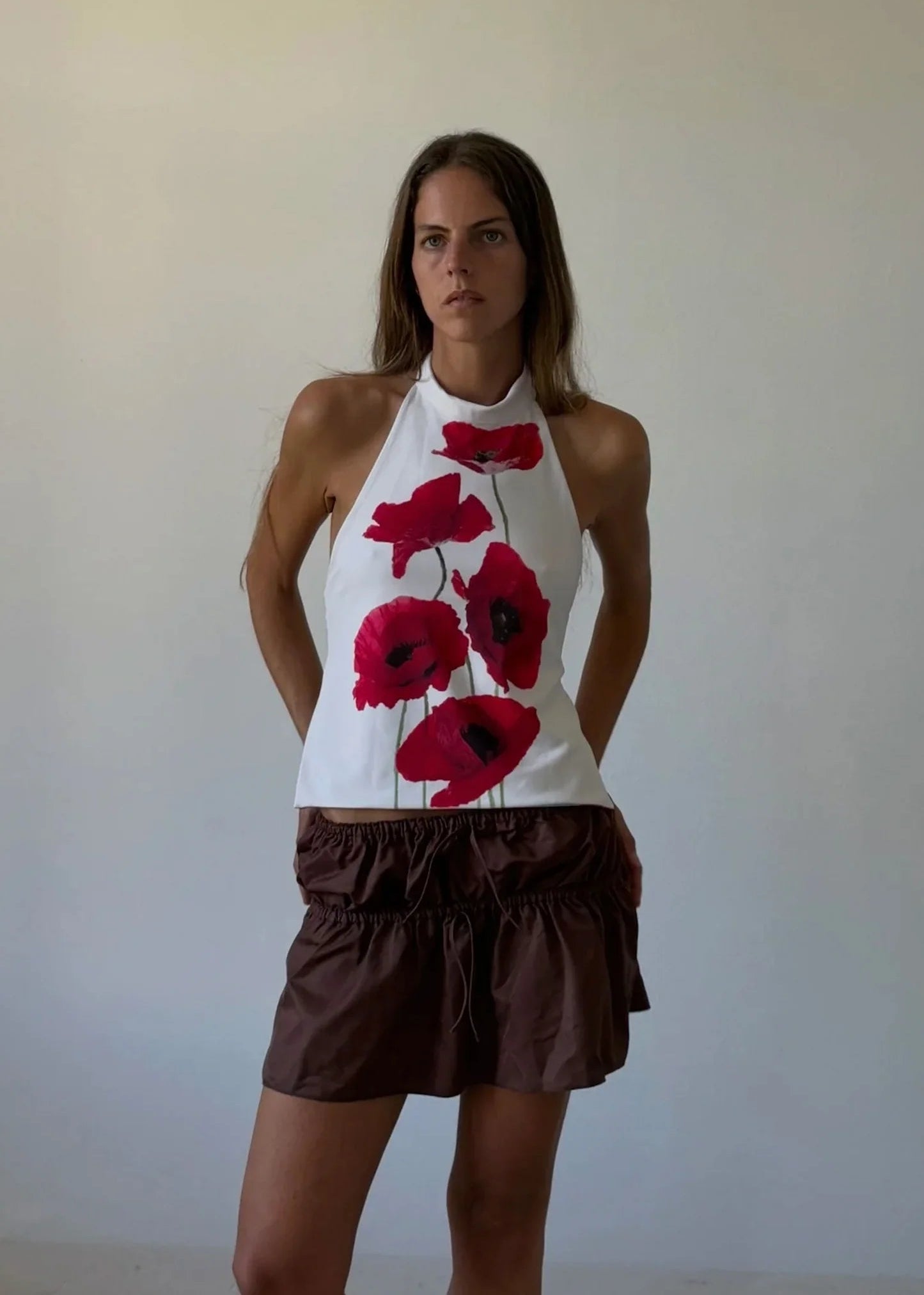 Susmies: Reversible Halter Top in Poppy