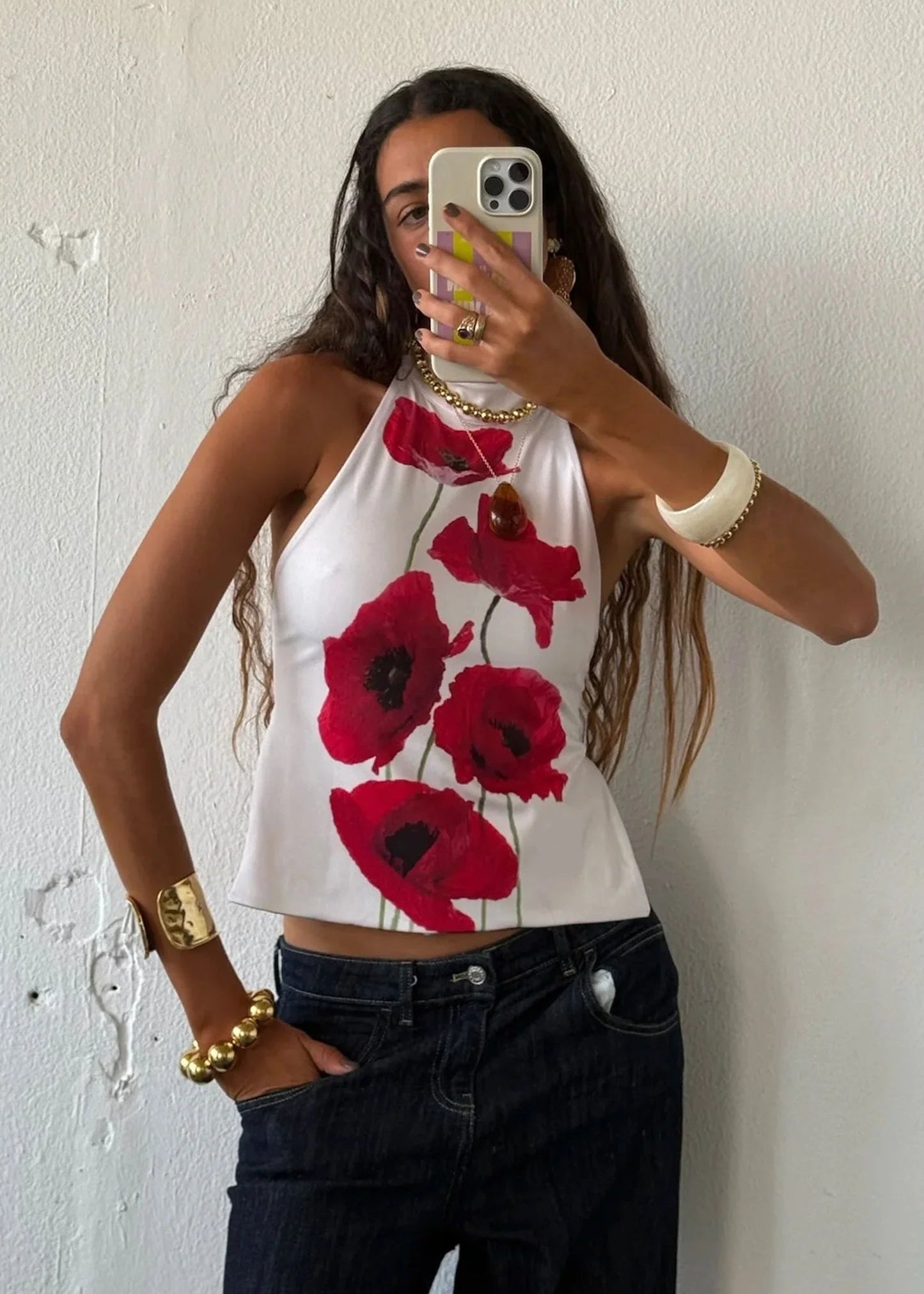 Susmies: Reversible Halter Top in Poppy