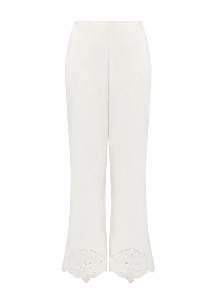 White pants on a white background