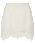 White lace skirt on a white background