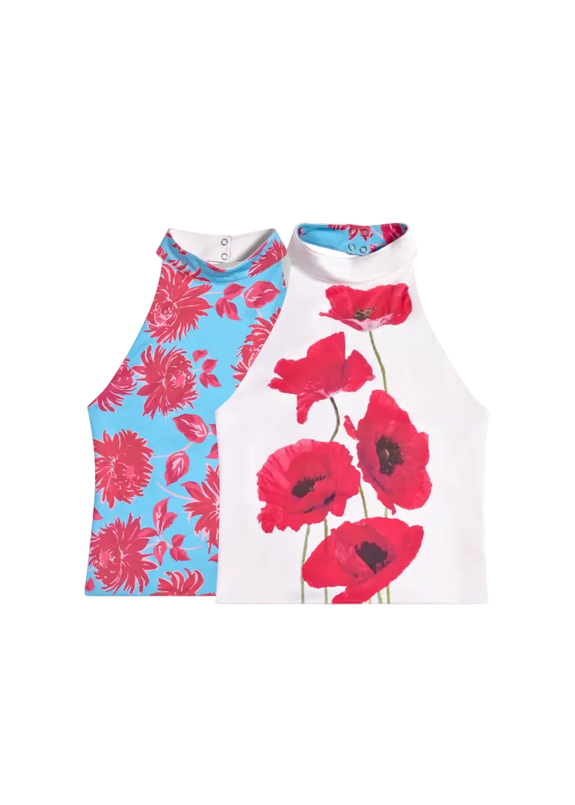 Susmies: Reversible Halter Top in Poppy