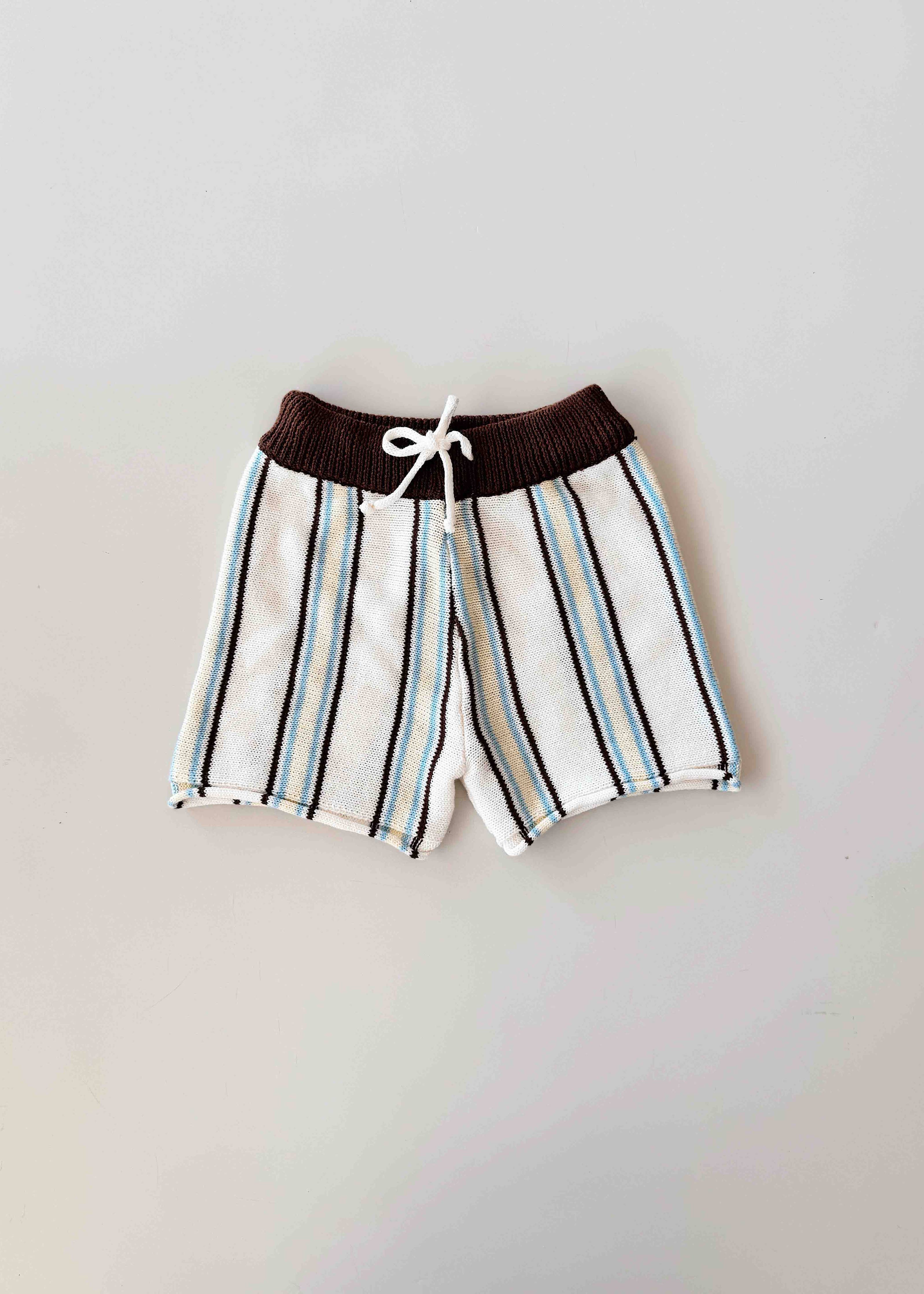 Freckles the Label: Retro Stripe Shorts in Azure
