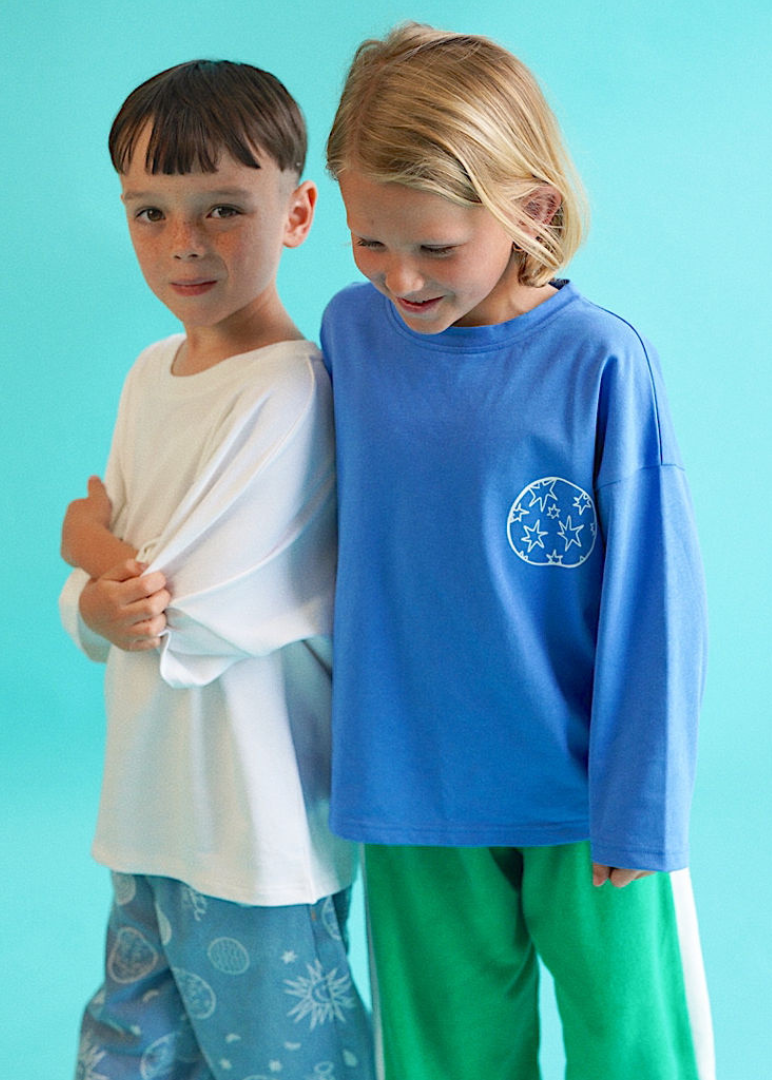 Golden Child: Outta Space Long Sleeve T-Shirt in Golden Blue