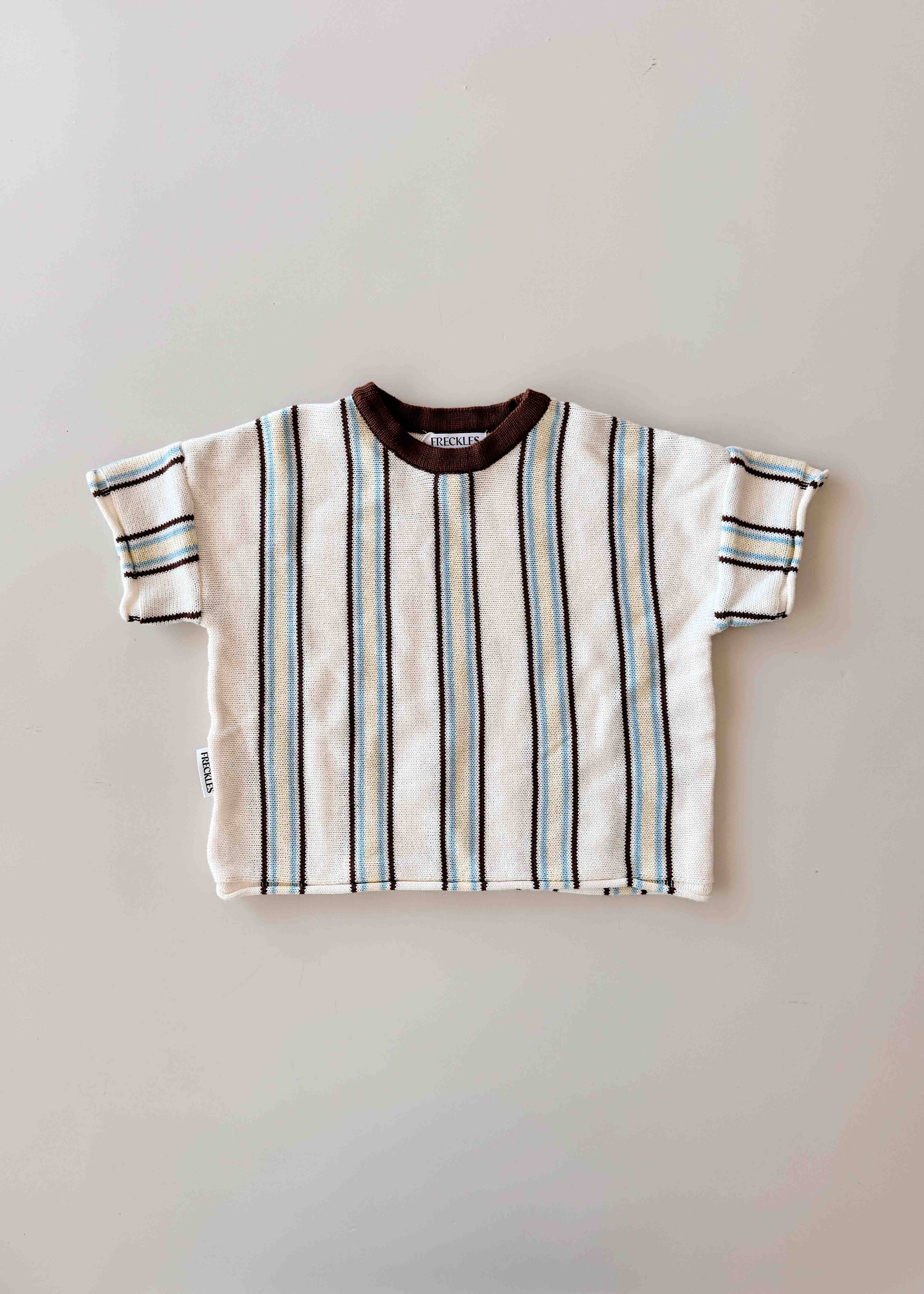 Freckles the Label: Retro Stripe Knit Top in Azure