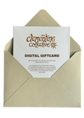 Digital gift card from Clementine Collective inside a brown envelope on a white background