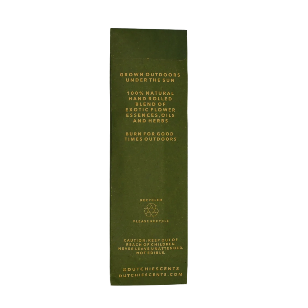 Green packaging with text on a white background